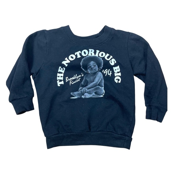 Notorious BIG Kids 3T Crewneck Raptee Sweater Hiphop Street Casual Cute - Picture 1 of 7